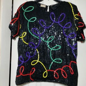 Rina Z vintage sequin top size medium